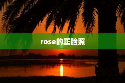 rose的正脸照