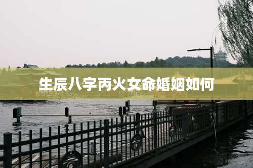 生辰八字丙火女命婚姻如何