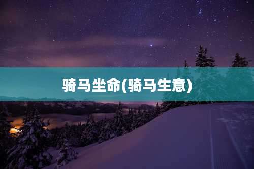 骑马坐命(骑马生意)