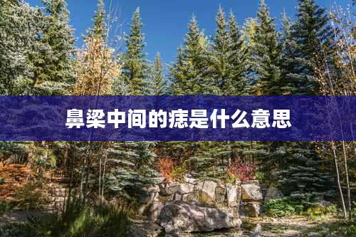 鼻梁中间的痣是什么意思