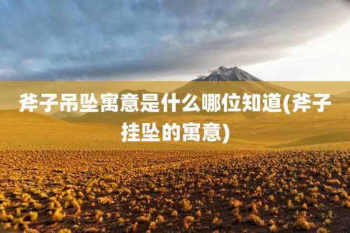 斧子吊坠寓意是什么哪位知道(斧子挂坠的寓意)