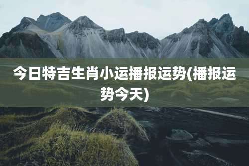 今日特吉生肖小运播报运势(播报运势今天)
