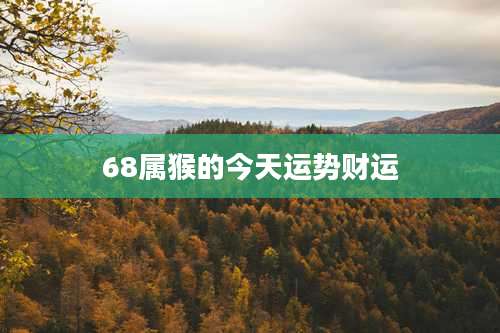 68属猴的今天运势财运
