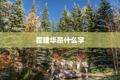 霍建华是什么字