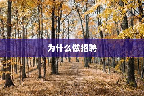为什么做招聘