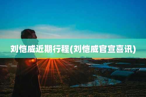 刘恺威近期行程(刘恺威官宣喜讯)