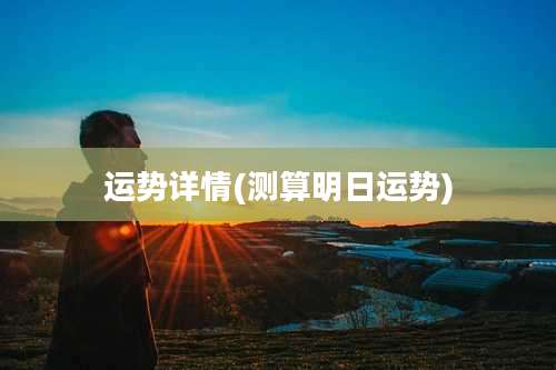 运势详情(测算明日运势)