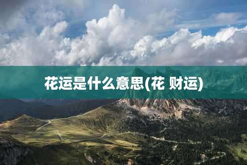 花运是什么意思(花 财运)