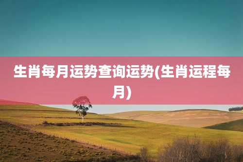 生肖每月运势查询运势(生肖运程每月)