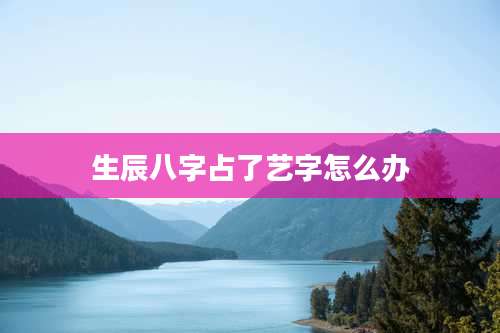 生辰八字占了艺字怎么办