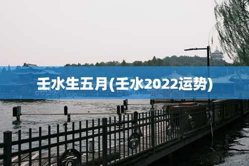 壬水生五月(壬水2022运势)