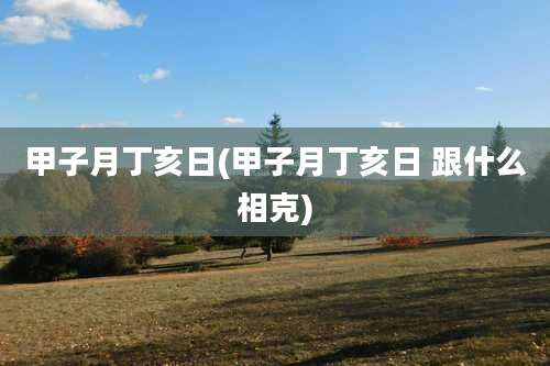 甲子月丁亥日(甲子月丁亥日 跟什么相克)