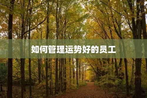 如何管理运势好的员工
