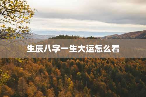 生辰八字一生大运怎么看