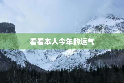 看看本人今年的运气