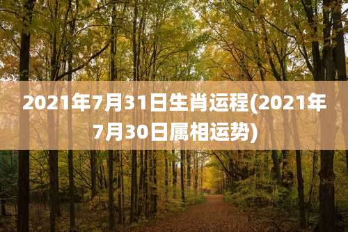 2021年7月31日生肖运程(2021年7月30日属相运势)