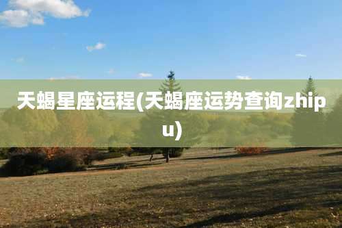 天蝎星座运程(天蝎座运势查询zhipu)