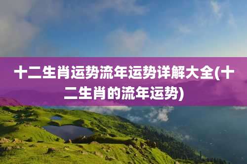 十二生肖运势流年运势详解大全(十二生肖的流年运势)