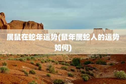 属鼠在蛇年运势(鼠年属蛇人的运势如何)