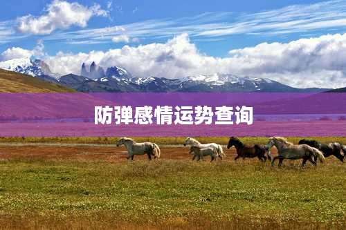 防弹感情运势查询
