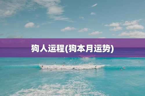 狗人运程(狗本月运势)
