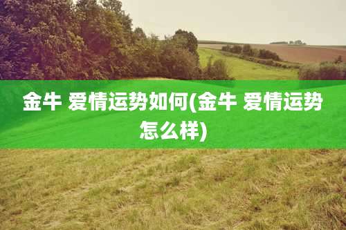 金牛 爱情运势如何(金牛 爱情运势怎么样)