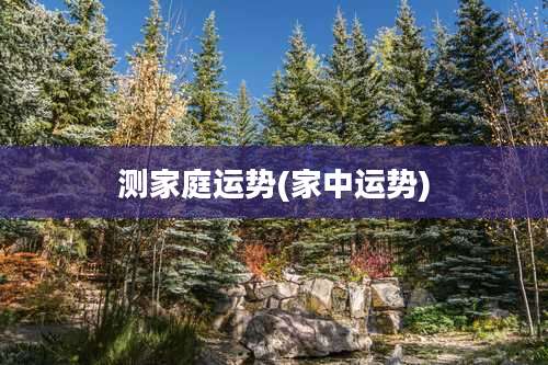 测家庭运势(家中运势)