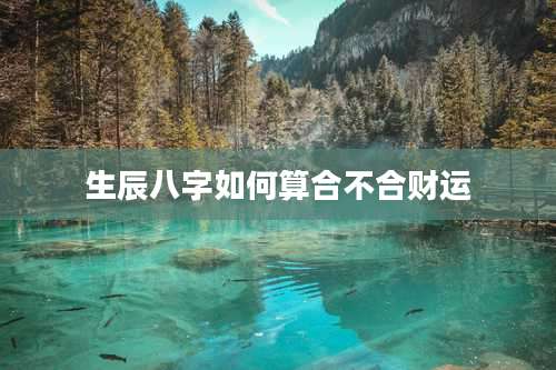 生辰八字如何算合不合财运
