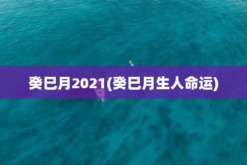 癸巳月2021(癸巳月生人命运)