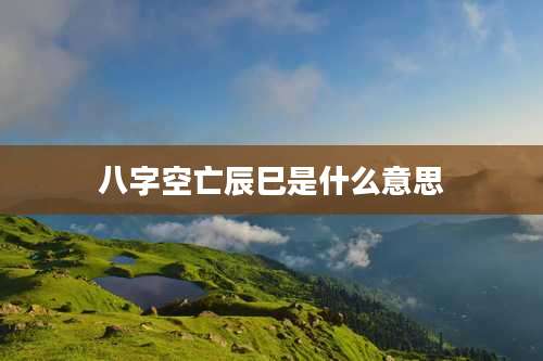 八字空亡辰巳是什么意思
