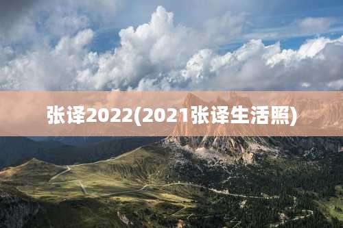 张译2022(2021张译生活照)