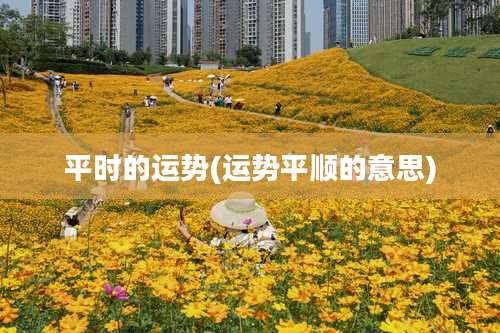 平时的运势(运势平顺的意思)