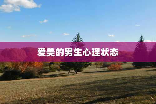 爱美的男生心理状态