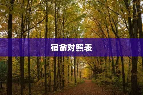 宿命对照表