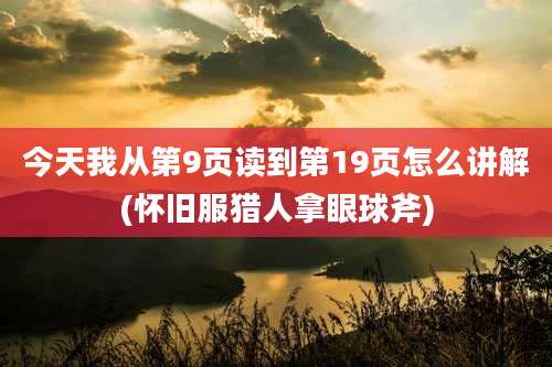 今天我从第9页读到第19页怎么讲解(怀旧服猎人拿眼球斧)