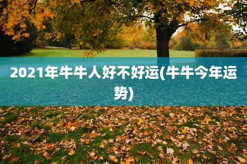 2021年牛牛人好不好运(牛牛今年运势)