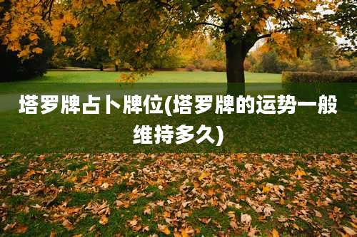 塔罗牌占卜牌位(塔罗牌的运势一般维持多久)