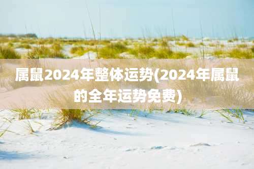 属鼠2024年整体运势(2024年属鼠的全年运势免费)