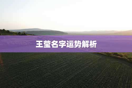 王莹名字运势解析