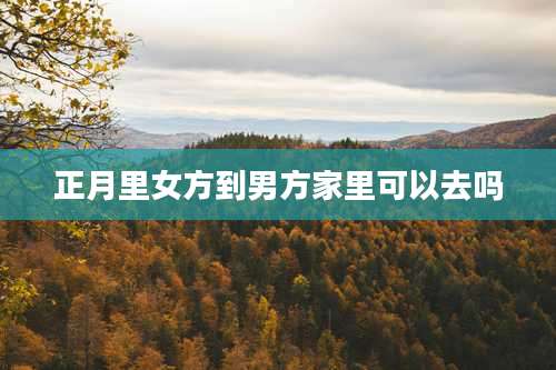 正月里女方到男方家里可以去吗