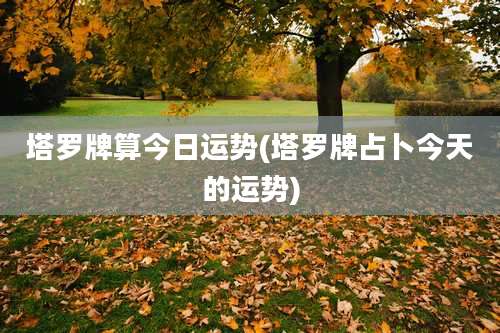 塔罗牌算今日运势(塔罗牌占卜今天的运势)