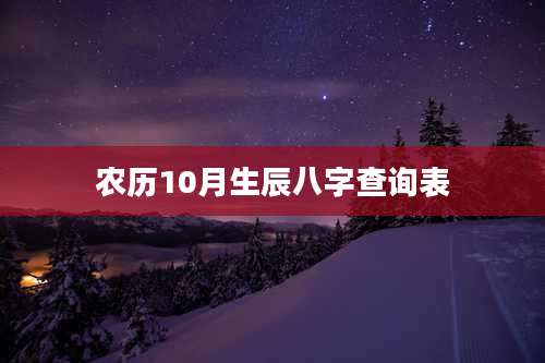 农历10月生辰八字查询表