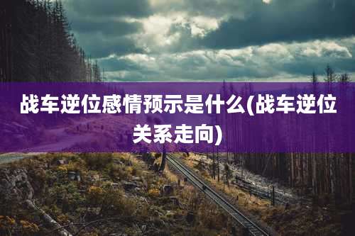 战车逆位感情预示是什么(战车逆位关系走向)