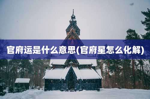 官府运是什么意思(官府星怎么化解)