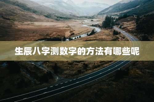 生辰八字测数字的方法有哪些呢