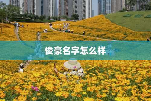 俊豪名字怎么样