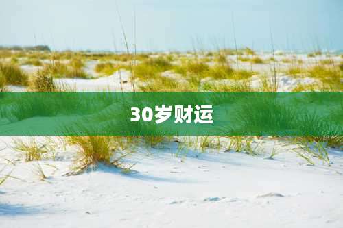 30岁财运