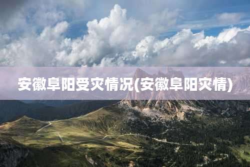 安徽阜阳受灾情况(安徽阜阳灾情)