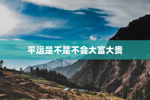 平运是不是不会大富大贵