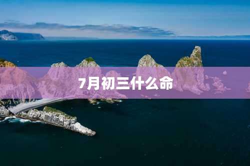 7月初三什么命